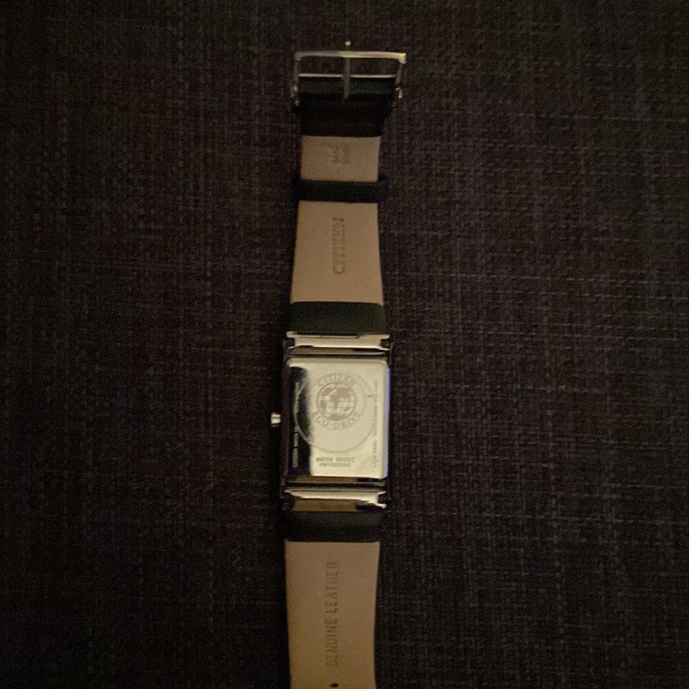 Citizen Black and Silver Rectangular Eco-Drive Wa… - image 3